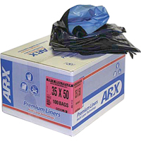 Premium Liners, 2X Strong, 26" W x 36" L, Black, 64.35 L (17 Gal.) Capacity R.M.G. Prévention