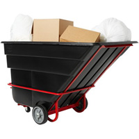 Tilt Truck, Black Recycled Plastic, 1/2 cu.yd., 1400 lbs. Load Capacity R.M.G. Prévention