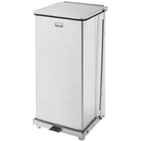 Defenders&reg; Square Step Can with Liner, Stainless Steel, 13 US gal. Capacity R.M.G. Prévention