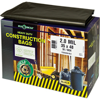 Sacs pour d&eacute;chets pour entrepreneurs, Fort, 30" la x 48" lo, 2 mils, Noir, Capacit&eacute; 121,13 L (32 gal.) R.M.G. Prévention