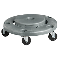 Waste Container Dolly, Polyethylene, Grey, Fits: 24" Dia. R.M.G. Prévention