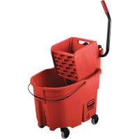 WaveBrake&reg; Mop Bucket & Wringer Combo Pack, Side Press, 8.75 US Gal.(35 Quart), Red R.M.G. Prévention