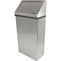Wall Mounted Waste Receptacle, Stainless Steel, 13.2 US gal. R.M.G. Prévention