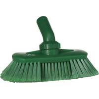 Brosse de lavage aliment&eacute;e en eau et &agrave; angle r&eacute;glable, Soies Doux, Longueur de 9-1/4", Vert R.M.G. Prévention