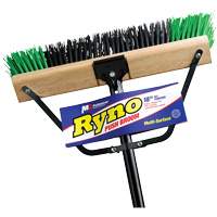 Ryno Push Broom with Braced Handle, 18", Stiff, PVC Bristles R.M.G. Prévention