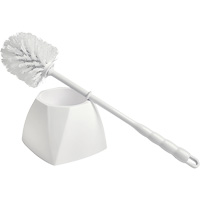 Brosse &agrave; cuvettes avec coupelle, 15-1/2" l, Soies Polypropyl&egrave;ne, Blanc R.M.G. Prévention