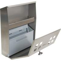 Cendrier, Montage mural, Acier inoxydable, Capacit&eacute; 1.6 Litres, Hauteur 13-4/5" R.M.G. Prévention