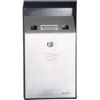 Cendrier, Montage mural, Acier inoxydable, Capacit&eacute; 1 Litre, Hauteur 11-4/5" R.M.G. Prévention