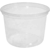 MicroGourmet 16 oz. Clear Deli Container without Lid, Plastic, Round R.M.G. Prévention