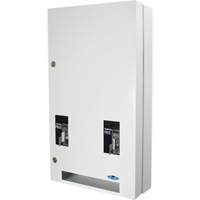 Distributeur double de serviettes et de tampons mont&eacute; en surface R.M.G. Prévention