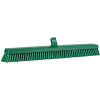 Heavy-Duty Push Broom, Fine/Stiff Bristles, 24", Green R.M.G. Prévention