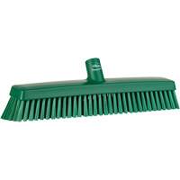 Push Broom Head, Fine/Stiff Bristles, 16-1/2", Polyester/Polypropylene, Green R.M.G. Prévention