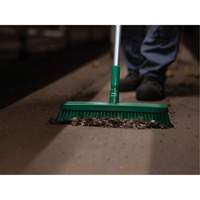 Push Broom Head, Fine/Stiff Bristles, 16-1/2", Polyester/Polypropylene, Green R.M.G. Prévention