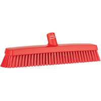 Push Broom Head, Fine/Stiff Bristles, 16-1/2", Polyester/Polypropylene, Red R.M.G. Prévention