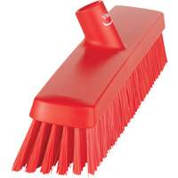 Push Broom Head, Fine/Stiff Bristles, 16-1/2", Polyester/Polypropylene, Red R.M.G. Prévention