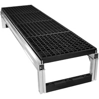 Trousse de plateforme de travail modulaire en aluminium &agrave; drainage ouvert FOUNDATION, 18" la x 72" pr, Capacit&eacute; de 400 lb, Enti&egrave;rement soud&eacute; R.M.G. Prévention