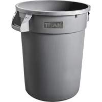 Contenant gris Titan pour d&eacute;chets, Plastique, 20 gal. US R.M.G. Prévention