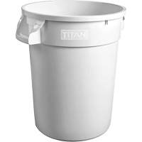 Contenant &agrave; d&eacute;chets Titan blanc pour usage intense, Plastique, 20 gal. US R.M.G. Prévention