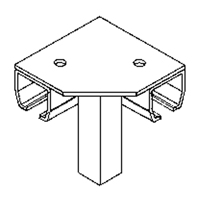 Raccord pour joint d'angle de 90° pour murs-rideaux mont&eacute;s au sol R.M.G. Prévention
