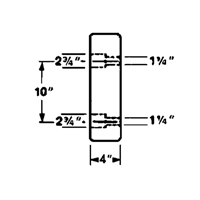 Butoirs de quai en caoutchouc moul&eacute;s, Caoutchouc, 18" la x 4" p x 18" h R.M.G. Prévention