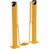 Syst&egrave;me de bornes de protection et chaînes pour quai, Acier, 42" h x 6-5/8" la, Jaune R.M.G. Prévention