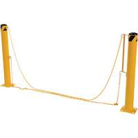 Syst&egrave;me de bornes de protection et chaînes pour quai, Acier, 42" h x 6-5/8" la, Jaune R.M.G. Prévention