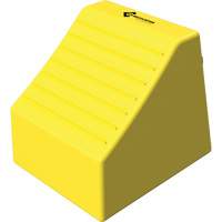 Checkers Safety Heavy-Duty Ultra Class Mining Wheel Chock without Bracket, HDPE, Yellow, 14-1/2" W x 17-1/2" D x 16" H R.M.G. Prévention