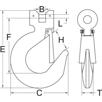 Clevis Slip Hook with Latch - Grade 70 R.M.G. Prévention