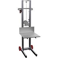 Platform Lift Stacker, Hand Winch Operated, 400 lbs. Capacity, 58" Max Lift R.M.G. Prévention
