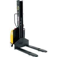 Narrow Mast Powered Lift Stacker, Electric Operated, 1500 lbs. Capacity, 118" Max Lift R.M.G. Prévention