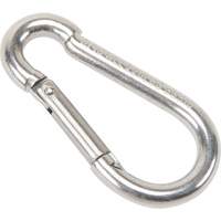 Mousqueton en acier inoxydable, 220 lb (0,11 tonne) Charge d'utilisation max., 3/16" Taille, 5/16" Oeil R.M.G. Prévention