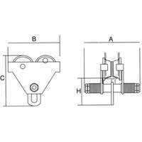 Adjustable Trolley with Safety Plates, 2000 lbs. (1 tons) R.M.G. Prévention