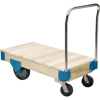 Chariots &agrave; plateforme - Chariots &agrave; plateforme tout en bois, 48" lo x 24" la, Capacit&eacute; de 3000 lb, Roues en Nylon R.M.G. Prévention