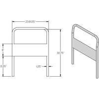 24" Chrome Handle for Platform Truck R.M.G. Prévention