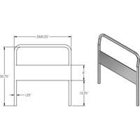 30" Chrome Handle for Platform Truck R.M.G. Prévention
