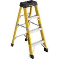 Industrial Heavy-Duty Stepladders (6400 Series), 4', Fibreglass, 300 lbs. Capacity, Type 1A R.M.G. Prévention