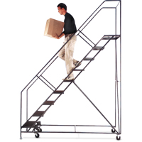 Slope Rolling Ladder, 5 Steps, Anti-Skid, 50° Incline, 50" High R.M.G. Prévention