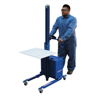 Quick Lift Platform Stacker, Electric Operated, 175 lbs. Capacity, 57" Max Lift R.M.G. Prévention