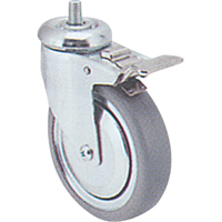 Zinc Plated Caster, Swivel with Brake, 3" (76 mm) Dia., 150 lbs. (68 kg.) Capacity R.M.G. Prévention