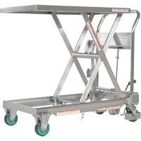 Hydraulic Scissor Lift Table, 31-1/2" L x 19-1/2" W, Stainless Steel, 550 lbs. Capacity R.M.G. Prévention
