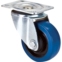 Blue Caster, Swivel, 4" (101.6 mm), Rubber, 350 lbs. (158.8 kg.) R.M.G. Prévention