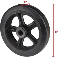 Mold-On Rubber Wheel, 8" (203 mm) Dia. x 2" (51 mm) W, 400 lbs. (181 kg.) Capacity R.M.G. Prévention