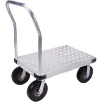 Aluminum Platform Truck, 24" W x 36" L, 1200 lbs. Cap., Flat Free Wheels R.M.G. Prévention