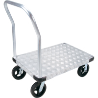 Aluminum Platform Truck, 24" W x 36" L, 2000 lbs. Cap., Mold-on Rubber Wheels R.M.G. Prévention
