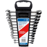 12-PC Long Pattern Metric Ratcheting Combination Wrench Set, Plain Handle R.M.G. Prévention