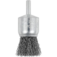 Brosse coupelle sertie mont&eacute;e sur tige, 1", Fils 0,012", Tige 1/4" R.M.G. Prévention