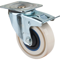 Sandwich Casters, Swivel with Brake, 4" (101.6 mm), Nylon, 440 lbs. (199.58 kg.) R.M.G. Prévention