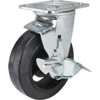 Roulette moul&eacute;, Pivotant avec frein, 6" (152,4 mm), Caoutchouc, 550 lb (249 kg) R.M.G. Prévention