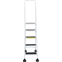 Light-Duty Stop-Step Ladders, 5 Steps, 16" Step Width, 47-11/16" Platform Height, Steel R.M.G. Prévention