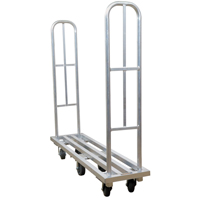 Aluminum U-Boat Platform Truck, 16" W x 63" L, 1322 lbs. Cap., Polyurethane Wheels R.M.G. Prévention